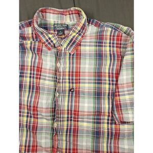 Ralph Lauren Polo Jeans Co Mens XL Plaid Short Sleeve Button Up Shirt Workwear‎